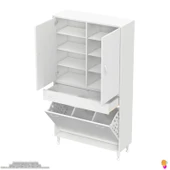 Modilayn YENİ AFRA 90x173x32,5 cm' lik 1 Çekmece, 3 Göz Sepet, 2 Kapak, 8 Raf Dar Alan Banyo Dolabı thumbnail 7