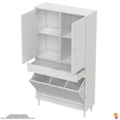 Modilayn YENİ AFRA 90x173x32,5 cm' lik 1 Çekmece, 3 Göz Sepet, 2 Kapak, 4 Raf Dar Alan Banyo Dolabı thumbnail 7