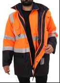 KKDAVM BESTGUARD İŞÇİ PARKASI YÜKSEK GÖRÜNÜMLÜ 5+1 PARKA - ÇOK KULLANIŞLI CEKET MONT PARKA - 9