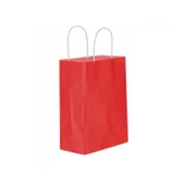 Kağıt Hediye Çantası Düz Renk Büyük Boy 25X31 CM (25 Adet)  Kırmızı - 1