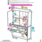 Modilayn YENİ AFRA 100x173x32,5 cm' lik 1 Çekmece, 3 Göz Sepet, 2 Kapak, 6 Raf Dar Alan Banyo Dolabı thumbnail 4