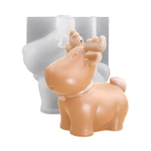 Silikon Kalıp Dekoratif Yılbaşı Geyik Noel Dekorasyon Mum Kalıbı 9.6X5.8 CM - 1
