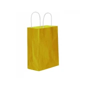 Kağıt Hediye Çantası Düz Renk Büyük Boy 25X31 CM (25 Adet)  Sarı - 1