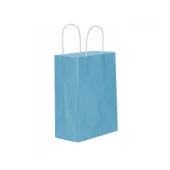 Kağıt Hediye Çantası Düz Renk Büyük Boy 25X31 CM (25 Adet)  Mavi - 1