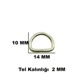 Anahtarlık Montaj Halkası D Çanta Bağlantı Halkası 14x10 MM (1000 Adet)  Gümüş - 5