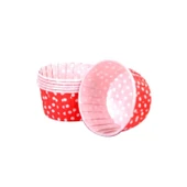 Cupcake Kalıbı Minik Boy 38*30 Mm (100 Adet)  Puantiyeli Kırmızı - 1