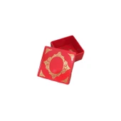 Komple Karton Kutu Saray Desen Gold Yaldız 4X4X2 CM (50 Adet)  Kırmızı - 1