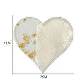 Epoksi  Magnet Gold Gümüş Varaklı Kalp Model 7 CM  (10 Adet)  Altın - 2