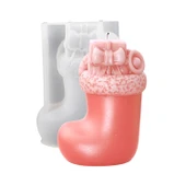Silikon Kalıp Dekoratif Yılbaşı Kar Ayakkabı Çorap Noel Dekorasyon Mum Kalıbı 10.4X7.1 CM - 1