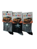 Erkek Çocuk Çorap 7-8 Yaş 3'lü Set-Kesimli Kids Socks thumbnail 1
