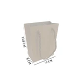 İp Saplı Karton Çanta Minik Boy Düz Renk 13.8X10X5 CM (25 Adet)   Mavi - 2