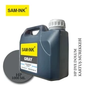 Feyink Samink Hp Z Serisi Plotter Pigment Kartuş Dolum Mürekkebi LG (Light Gray) -1000ml- - 1
