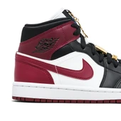 Nike Air Jordan 1 Mid Maroon Black Gold Pendants thumbnail 4