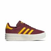 Adidas Gazelle Bold Burgundy Yellow Womens thumbnail 1