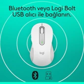 Logitech M650 Signature 910-006255 Beyaz Sessiz Küçük Boy Sağ El Kablosuz Mouse Outlet - 10