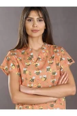 Tombik Arı Tek Üst Likralı Desenli Greys Forma (%100 Cotton Likra Kumaş) - 1