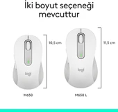 Logitech M650 Signature 910-006255 Beyaz Sessiz Küçük Boy Sağ El Kablosuz Mouse Outlet - 2