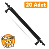 (SERT PLASTİK) 20 Adet Polavit 160 Mm Siyah Mobilya Mutfak Çekmece Dolap Dolabı Kulpu Kulbu Kulpları - 1