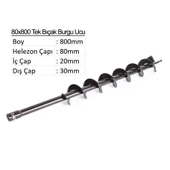 Balatlı Tek Bıçak Toprak Burgu Ucu YP-TB-80x800 mm - 1