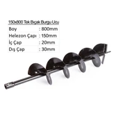Balatlı Tek Bıçak Toprak Burgu Ucu YP-TB-150x800 mm - 2