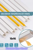 Özbereketyapimarket 4 Metre (16X16Mm) Kedinden Yapışkanlı Kablo Kanalı | 4M (10 Adet X 40Cm) Kablo Gizleyici - 1