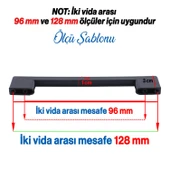 (SERT PLASTİK) 20 Adet Köprü 96 Mm Siyah Mobilya Mutfak Çekmece Dolabı Dolap Kulbu Kulpu Kulpları - 2