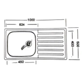 Livinox Dorian 50x100cm Tek Gözlü Desenli Tezgah Üstü Sol Damlalıklı Çelik Mutfak Eviyesi - 2
