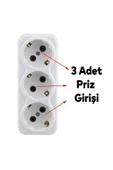 AHSAN AYD.3'Lü Fiş Priz Kablosuz Topraklı Çoklu Grup Priz Çoğaltıcı Üçlü Golyat Elektrik Pirizi - 4