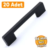 (SERT PLASTİK) 20 Adet Köprü 96 Mm Siyah Mobilya Mutfak Çekmece Dolabı Dolap Kulbu Kulpu Kulpları - 1