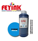 Feyink  Forni Ecosolvent Dijital Baskı Mürekkebi Epson İ3200 Kafa Uyumlu Cyan (Mavi) -1000ml- - 1