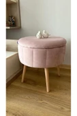 Fahrettin Küçük BERLİN Babyface Pembe Sandıklı Puf Kedi Yatağı Makyaj Masası Pufu Salon Pufu Orta Sehpa - 6
