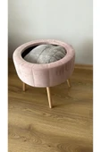 Fahrettin Küçük BERLİN Babyface Pembe Sandıklı Puf Kedi Yatağı Makyaj Masası Pufu Salon Pufu Orta Sehpa - 8