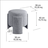 ASH 3 Ayaklı Minimalist Puf, Oturma Odası, Antre Puf - 6
