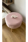 Fahrettin Küçük BERLİN Babyface Pembe Sandıklı Puf Kedi Yatağı Makyaj Masası Pufu Salon Pufu Orta Sehpa - 7