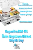Vagonlife Büyük Ebat 850 ML (Paslanmaz Çelik Tek Kat Dört Bölmeli Çorba Kaseli Lunch Box Yeni Nesil Sefer Tası -FFLBOX50433 - 3