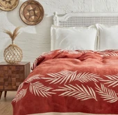 Karaca Home Leaf Terracota Tek Kişilik Pamuk Battaniye - 3
