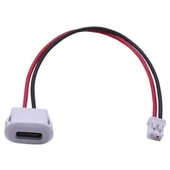 Type C Panel Montaj Dişi Soket 2 Pin 10cm Kablolu Beyaz  Uzatma Konnektör Araba Kamera Oyuncak Telefon Şarj Mp3 Tablet - 6