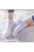 5 Çift Derby Desenli Beyaz Kadın Patik Çorap thumbnail 4