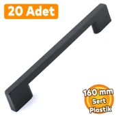 (SERT PLASTİK) 20 Adet Köprü 160 Mm Siyah Mobilya Mutfak Çekmece Dolabı Dolap Kulbu Kulpu Kulpları - 1