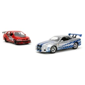 Jada 1:32 Fast & Furious Legacy Series Twin Pack W4/2 Mitsubishi Evo IX & Brian's Nissan Skyline thumbnail 4
