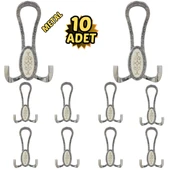 Krom Desenli Vestiyer Portmanto 10 Adet Askılık Metal - 1