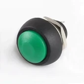 12mm PBS-33B 2 Pin Push Buton Yeşil  ON OFF 1A 250V Mini Yuvarlak Su Geçirmez Anahtar Momentary Switch - 6