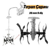 Solax 28 mm 9 Diş Tırpan Yedek Çapa Aparatı Bıçağı MTP2 Toprak İşleme Belleme Çapalama Uyumlu thumbnail 1