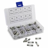Cam Tüp Sigorta Seti 100 Parça  0.2A 0.3A 1A 2A 3A 5A 8A 10A 15A 20A Yüksek Voltaj Aşırı Akım Kısa Devre Televizyon Vantilatör Bilgisayar Buzdolabı Tost Makinesi thumbnail 1