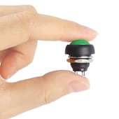 12mm PBS-33B 2 Pin Push Buton Yeşil  ON OFF 1A 250V Mini Yuvarlak Su Geçirmez Anahtar Momentary Switch - 2