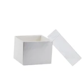 Asetat Kapaklı Karton Kutu 7.5X7.5X7 (50 Adet)  Beyaz - 1