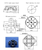 4 Yön OK 12x12mm Buton 1 Set  Navigasyon 5 Buton 5 Başlık 4 Yön Tamam Anahtar Tuş Takımı Kumanda Kontrol Otomasyon Endüstriyel Vinç Oyuncak - 8