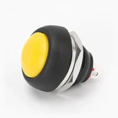 12mm PBS-33B 2 Pin Push Buton Sarı  ON OFF 1A 250V Mini Yuvarlak Su Geçirmez Anahtar Momentary Switch thumbnail 4
