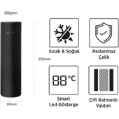 Tohana H2O Led Dereceli Termos Matara Siyah - 5