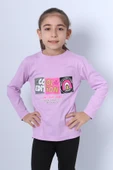 KIZ ÇOCUK UZUN KOLLU TSHİRT 4 MEVSİM BİSİKLET YAKA COOL EDİTİON BASKILI D45 thumbnail 1